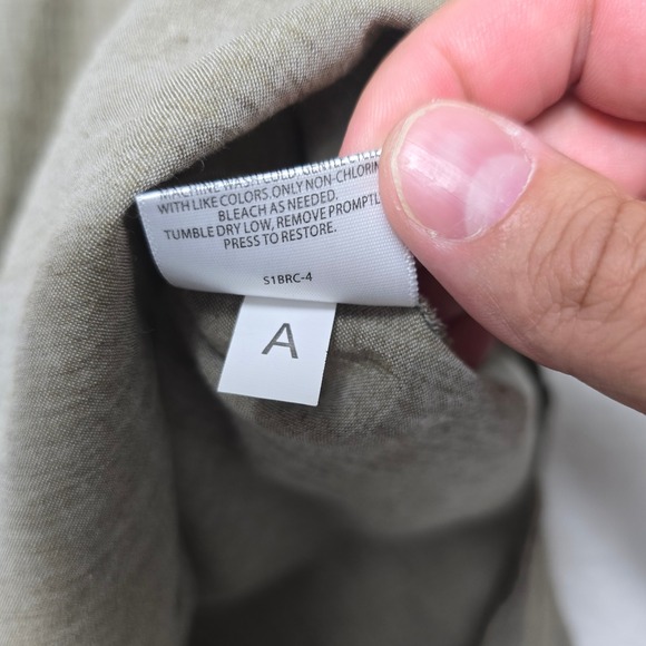 Eileen Fisher Womens Tunic Top Cotton Linen Blend Olive Green Button Down - Picture 12 of 16